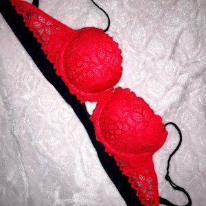 Red Lace VS Fashion Show Cutout Push Up Bra